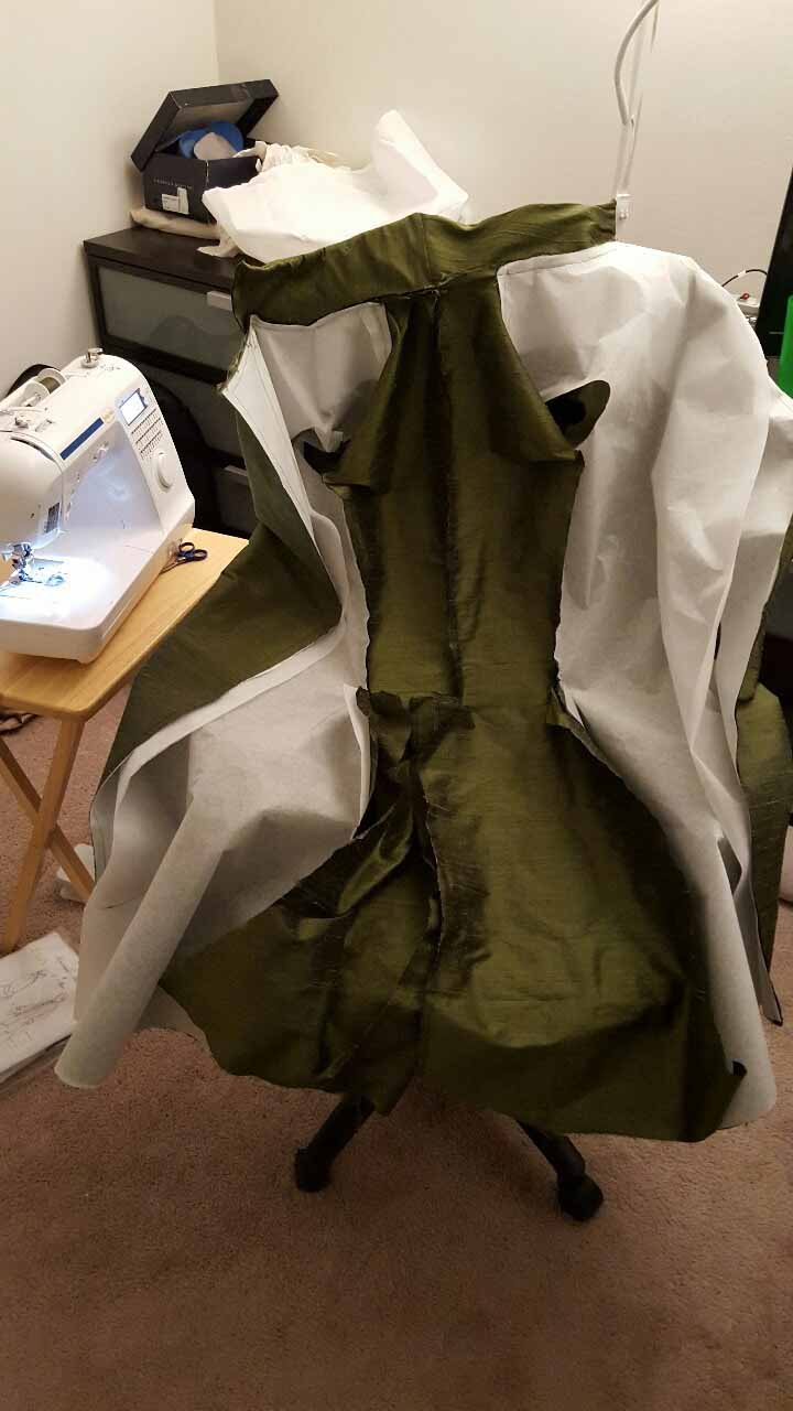 Work in progress of the jacket, before the inner lining was added.