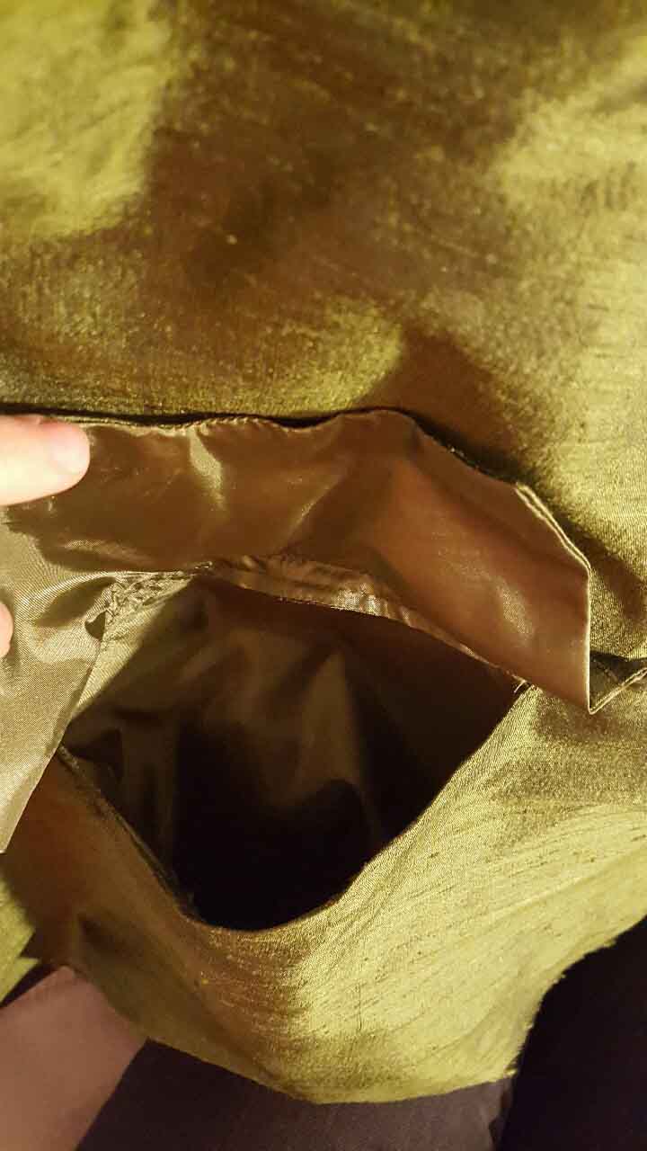 Close-up of the pocket that was added to the jacket.