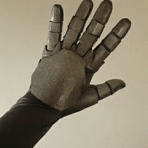In-motion animation test of the finished hand, each articulated piece moving independently.