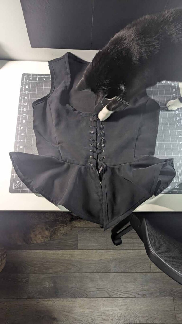 Completed corset piece.